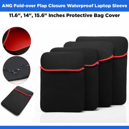 ANG 11.6", 14", 15.6" Inches Fold-over Flap Closure Waterproof Laptop Sleeve Protective Bag Cover
